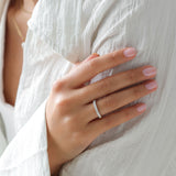 Single Claw Diamond Wedding Band in 18ct Yellow Gold and Platinum