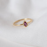 Pear Cut Pink Sapphire in 18ct Yellow Gold