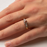 Padparadscha Sapphire and Pear Diamonds