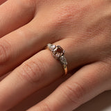 Padparadscha Sapphire and Pear Diamonds