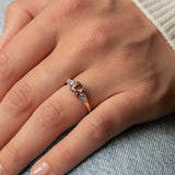 Padparadscha Sapphire and Pear Diamonds