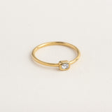 Mini Emerald Cut Diamond Ring