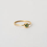 Round Bezel Set Green Sapphire
