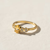 Yellow Sapphire with Diamonds in 18ct Yellow Gold