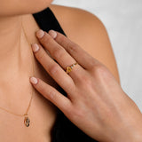 Yellow Sapphire with Diamonds in 18ct Yellow Gold