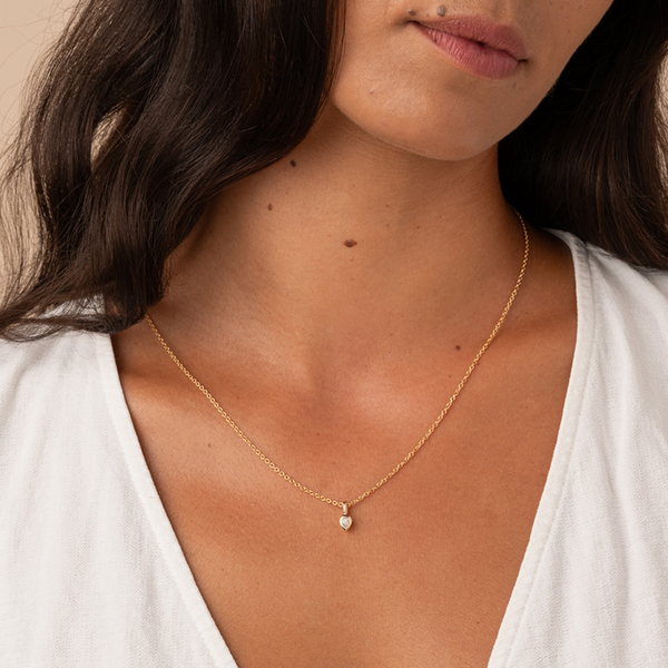 Pear Cut Bezel Set Diamond Necklace