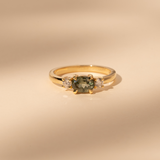 East-West Orbit 0.895ct Oval Green Sapphire