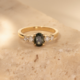 Double Orbit 1.07ct Oval Green Sapphire