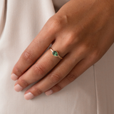 East-West 1.21ct Pear-cut Green Sapphire