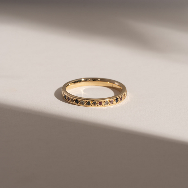 Eternity Sapphire Ring in 18ct Yellow Gold