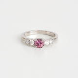 Pink Sapphire & Diamond Five Stone Ring in Platinum