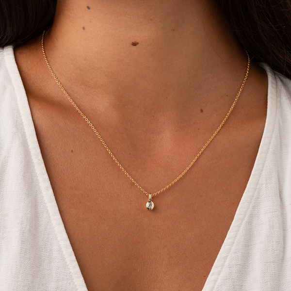 Oval Bezel Set Diamond Necklace