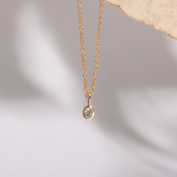 Oval Diamond Pendant Necklace