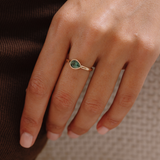 East-West 1.21ct Pear-cut Green Sapphire