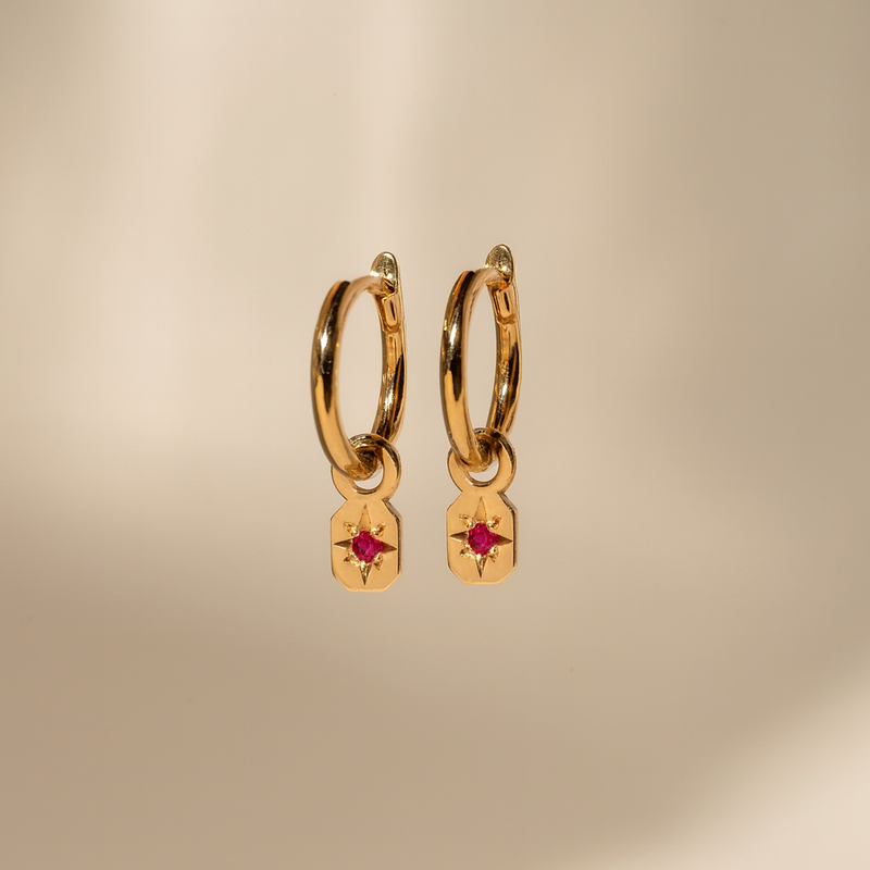 Ruby Astra Huggie Earrings