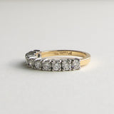 Double Claw Diamond Wedding Band in 18ct Yellow Gold and Platinum