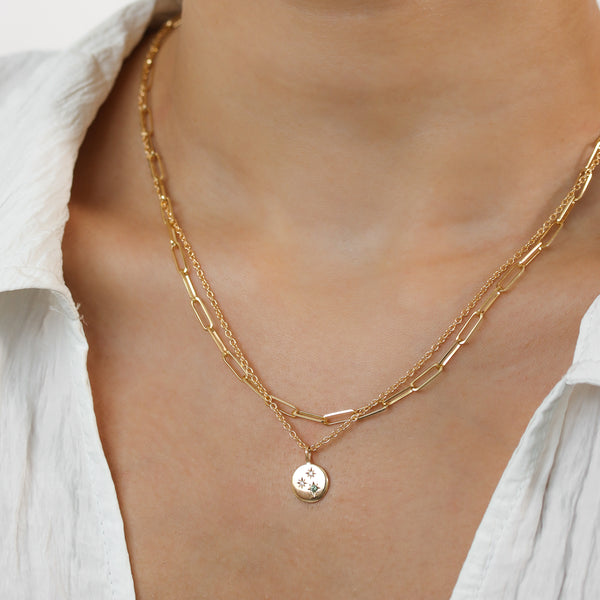 Three Star Pendant Necklace