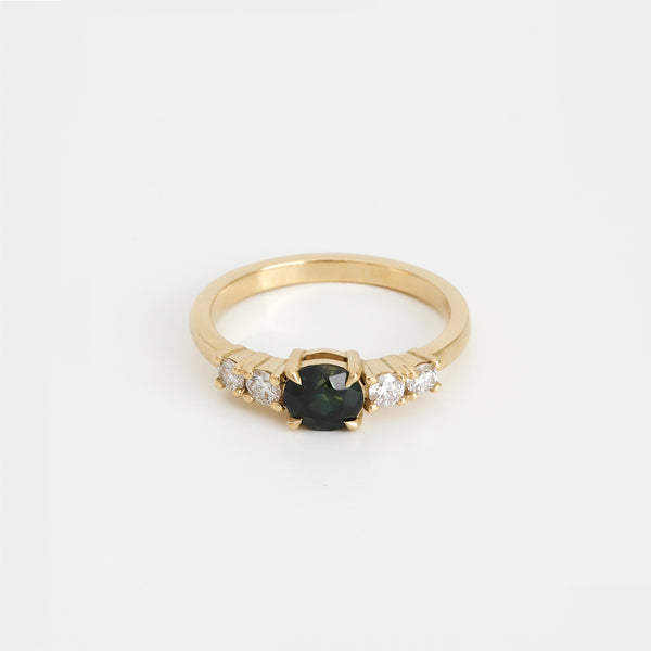 Parti Sapphire & Diamond Five Stone Ring