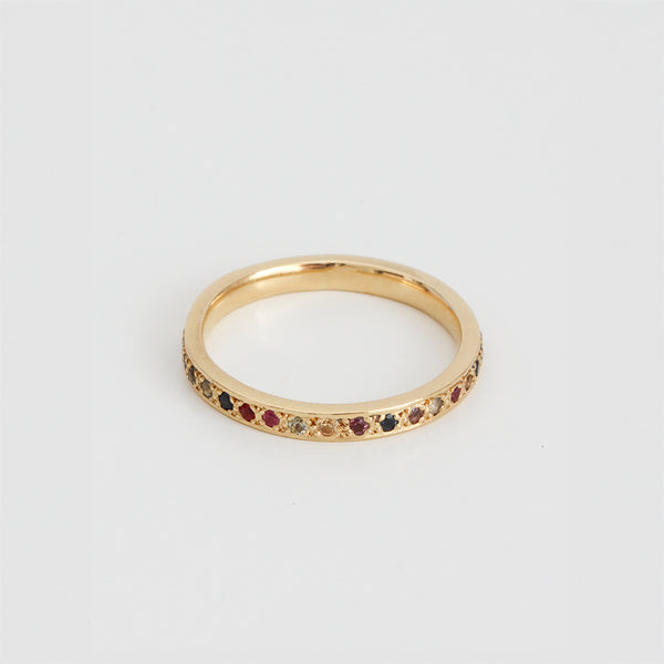 Eternity Sapphire Ring in 18ct Yellow Gold