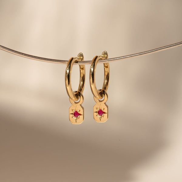 Ruby Astra Huggie Earrings