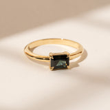 East-West 0.96ct Emerald Cut Teal Sapphire