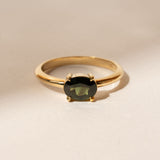 East-West 1.21ct Oval Green Sapphire