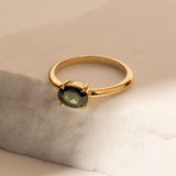 East-West 1.21ct Oval Green Sapphire