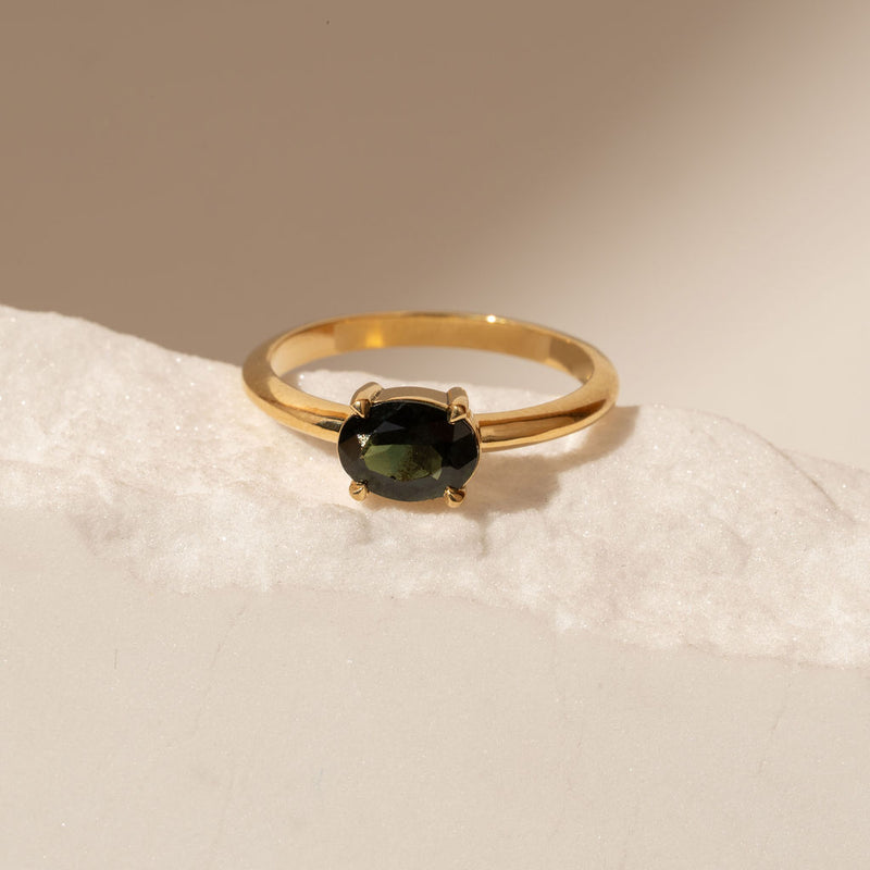 East-West 1.21ct Oval Green Sapphire