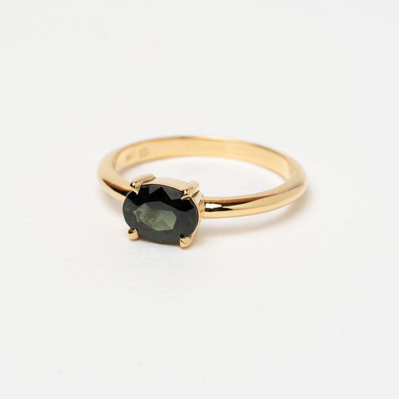 East-West 1.21ct Oval Green Sapphire