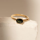 East-West 1.21ct Oval Green Sapphire