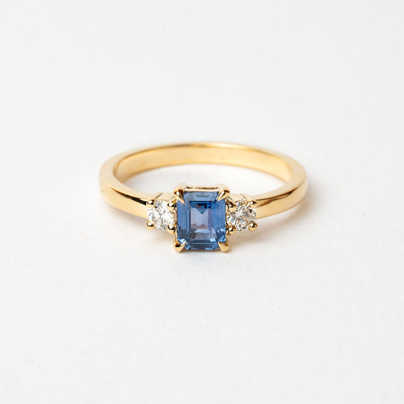Orbit 0.81ct Emerald Cut Blue Sapphire