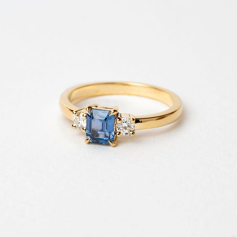 Orbit 0.81ct Emerald Cut Blue Sapphire