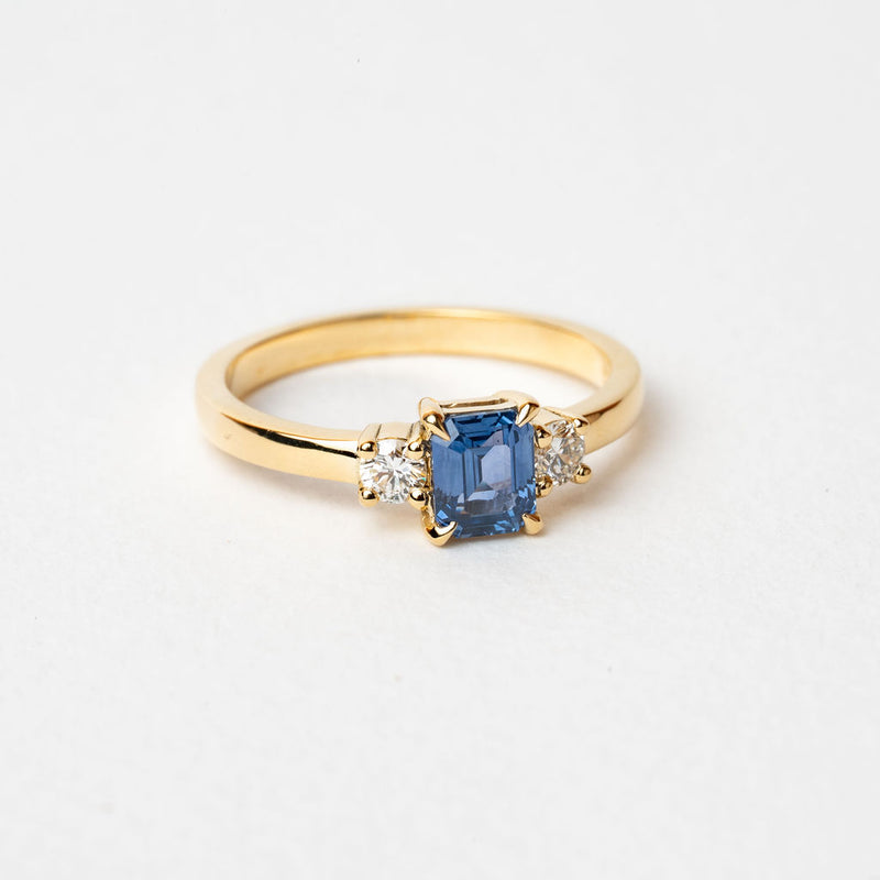Orbit 0.81ct Emerald Cut Blue Sapphire