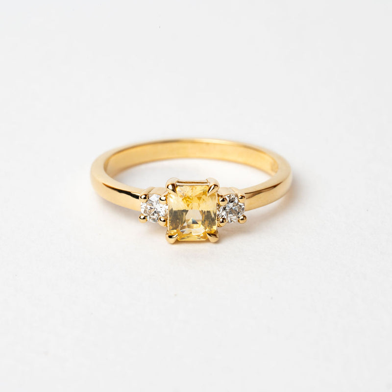 Orbit 0.72ct Emerald Cut Yellow Sapphire