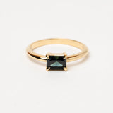 East-West 0.96ct Emerald Cut Teal Sapphire