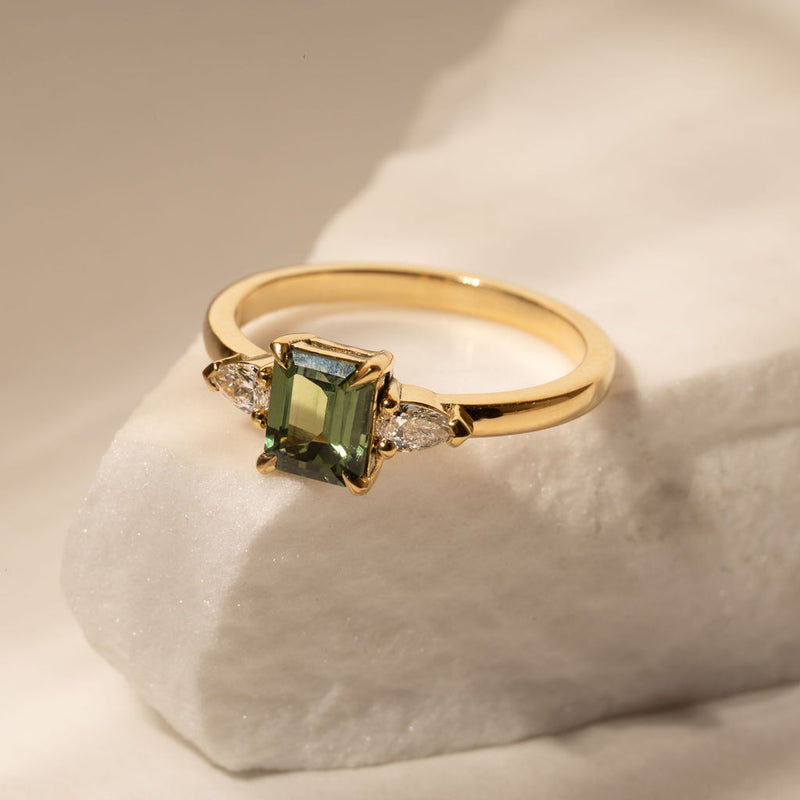 Dahlia 1.12ct Emerald Cut Green Sapphire