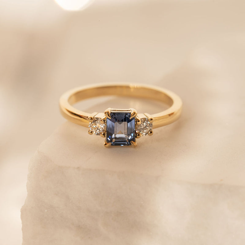 Orbit 0.81ct Emerald Cut Blue Sapphire