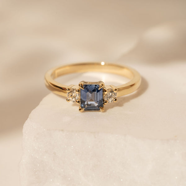 Orbit 0.81ct Emerald Cut Blue Sapphire