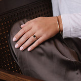 Green Sapphire & Bezel Set Diamond Mismatch Ring