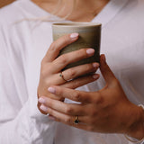 Round Bezel Set Green Sapphire