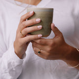 Green Sapphire & Bezel Set Diamond Mismatch Ring