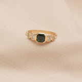 Posy 0.86ct Asscher-cut Teal Sapphire