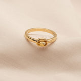 East-West 0.57ct Oval Yellow Sapphire