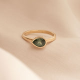 East-West 1.21ct Pear-cut Green Sapphire