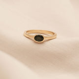 East-West 0.56ct Oval Green Sapphire