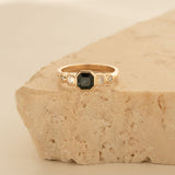 Posy 0.86ct Asscher-cut Teal Sapphire