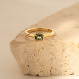 East-West 0.66ct Emerald-cut Green Sapphire