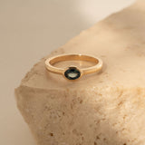 East-West 0.56ct Oval Blue Sapphire