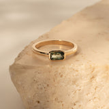 East-West 0.65ct Emerald-cut Parti Sapphire