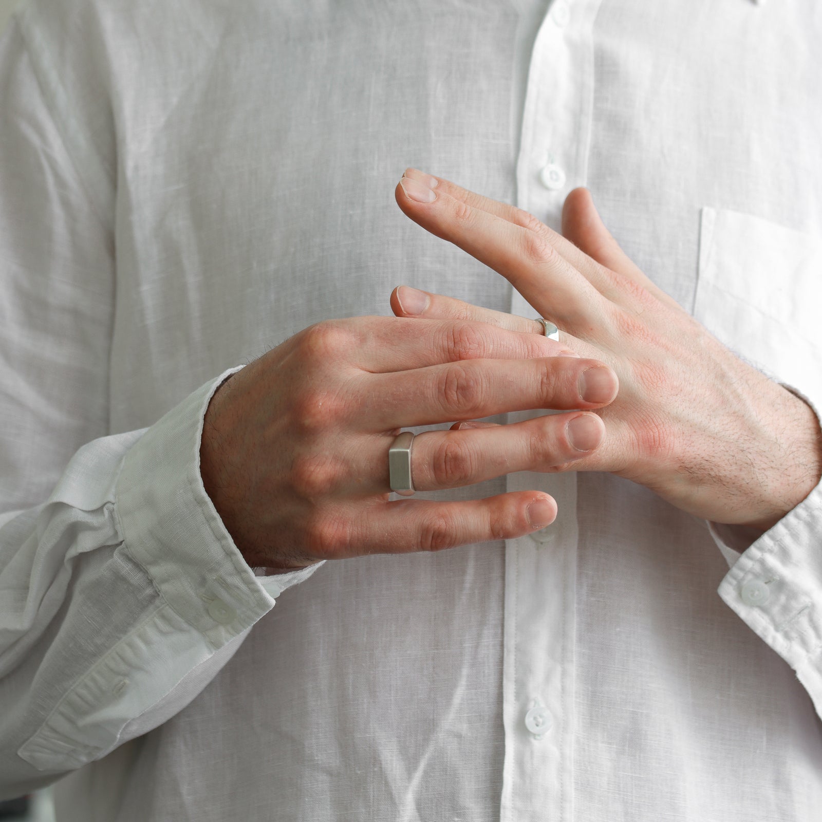 Signet Ring Silver Ring In Index Finger Thumb Ring Silver Ring On